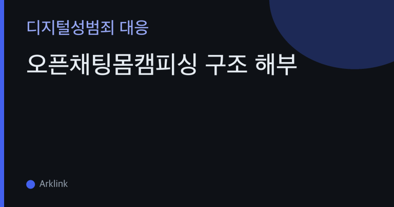 오픈채팅몸캠피싱 구조 해부 — 프로필 분리·실명 비노출 익명성은 왜 가해자만 지키는가 대표 이미지